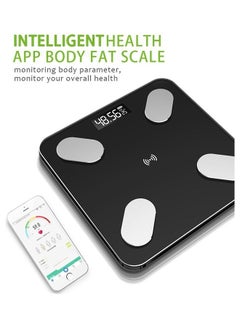 Smart Bluetooth Weight and Body Fat Measurement Health Scale Black/White 29.50 x 29.50 x 5cm - v1628574501/N49951942A_2