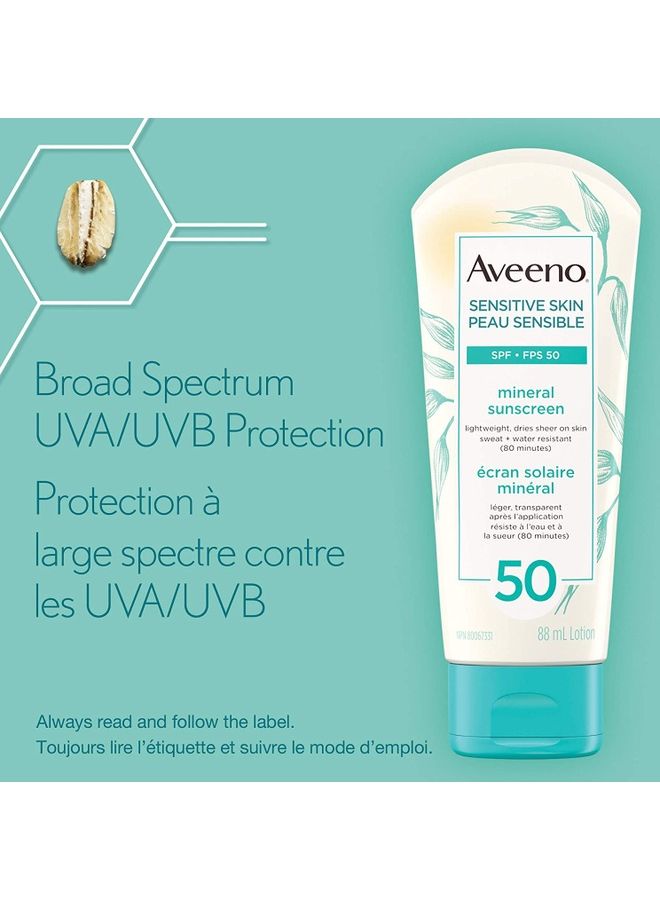 Aveeno Zinc Oxide Mineral Sunscreen Cream White 88ml  - Image 3