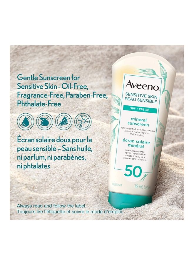 Aveeno Zinc Oxide Mineral Sunscreen Cream White 88ml  - Image 4