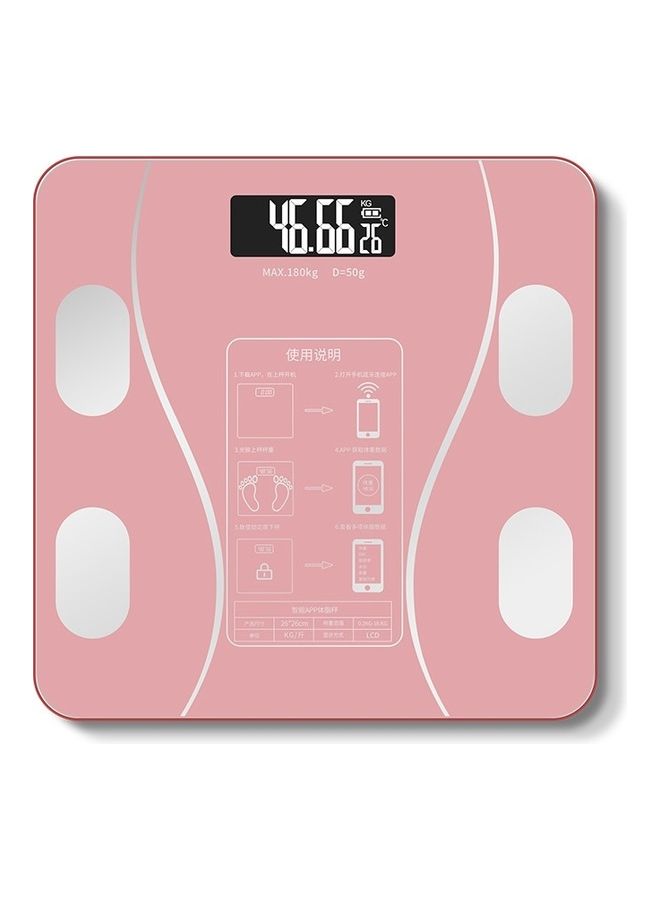 USB Charging Household Electronic Smart Body Fat Weighing Scale Pink/White 33 x 33 x 6cm 