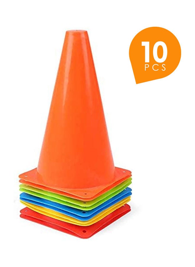 إيونتو مجموعة أقماع مرور بلاستيكية مناسبة للتدريب الرياضي للأطفال مكونة من 10 قطع - Image 1