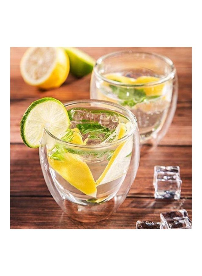 دوبكارت طقم أكوابٍ زجاجية معزولة بجدار مزدوج مكون من 4 قطع شفاف 4 x 250ملليلتر  - Image 3