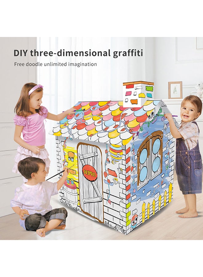 3D Graffiti House Cardboard White - Image 2
