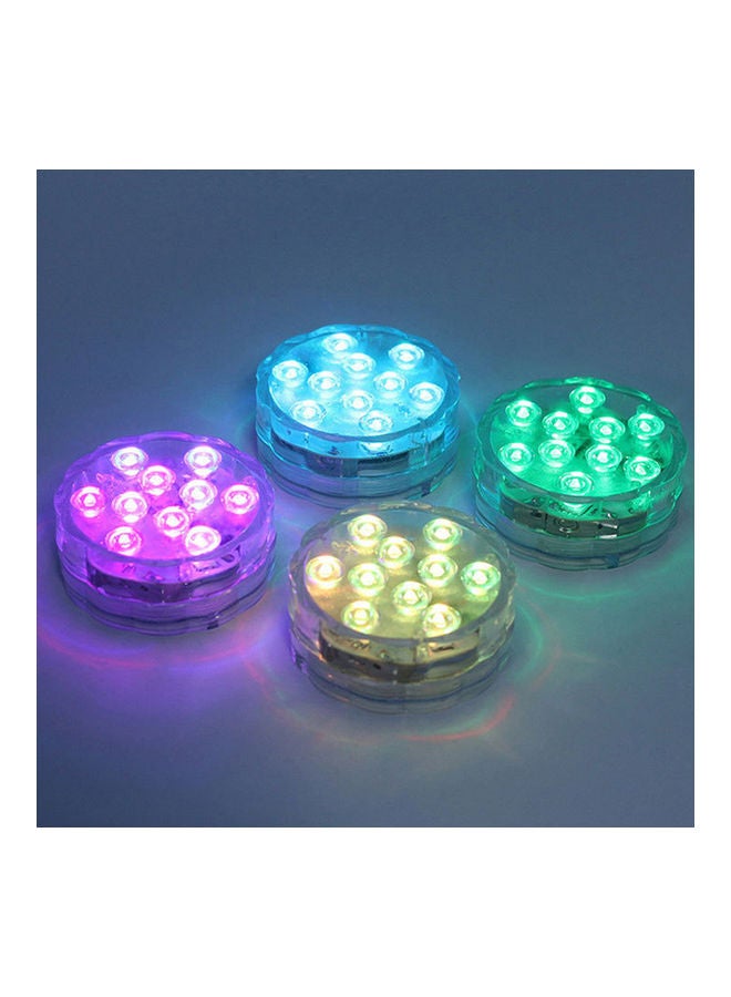 طقم 4 قطع مصابيح LED غاطسة مضادة للماء مزودة بجهاز تحكم عن بعد تتميز الحافظة بتصميم مُتعدد الألوان. - Image 4