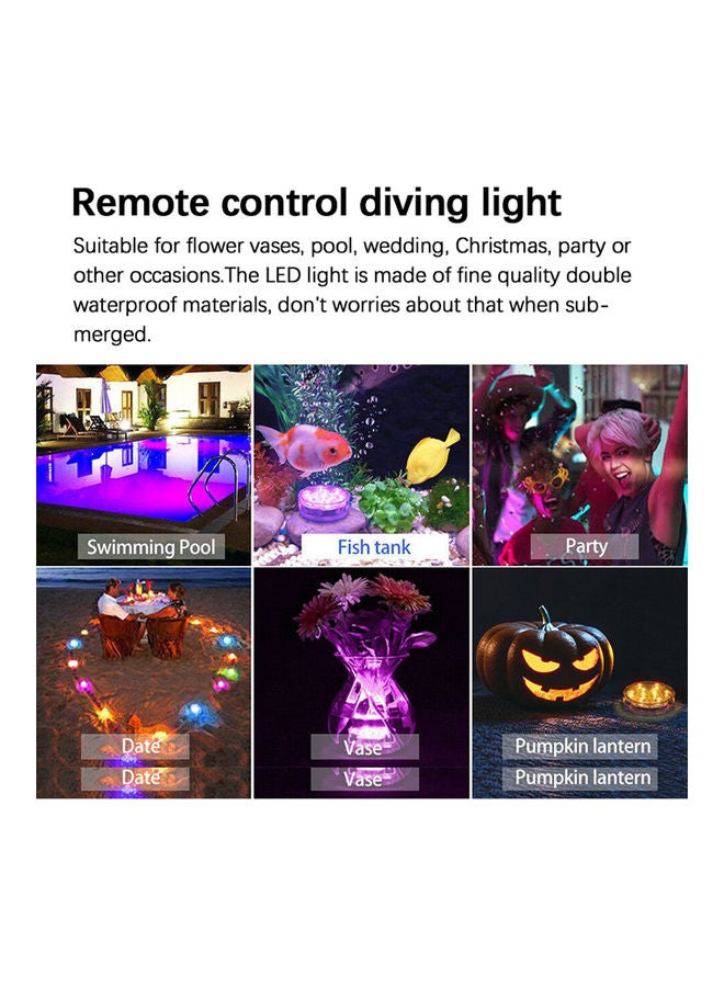 Waterproof Submersible LED Light with Remote Multicolour