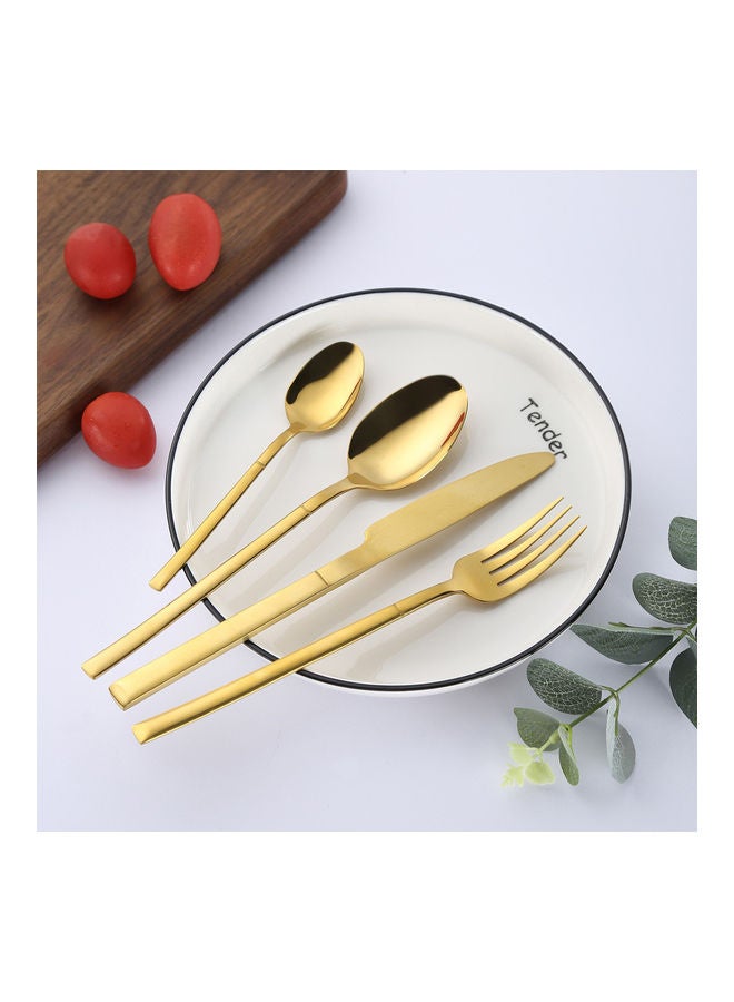 24-Piece Stainless Steel Cutlery Set with Stand Gold - v1628583268/N49954752A_7