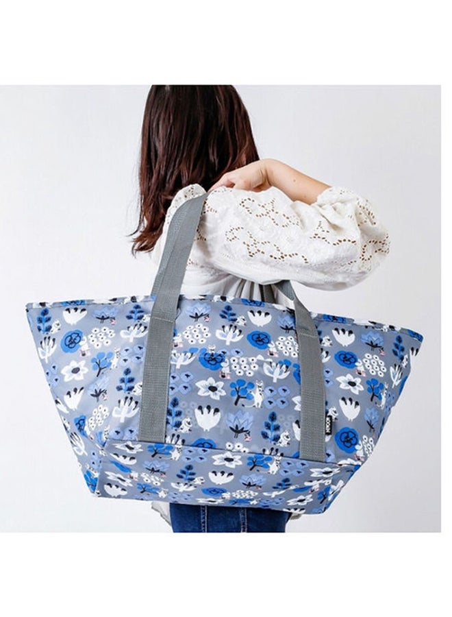 Thermal Insulation Portable Picnic Shoulder Bag Blue/White  - Image 3