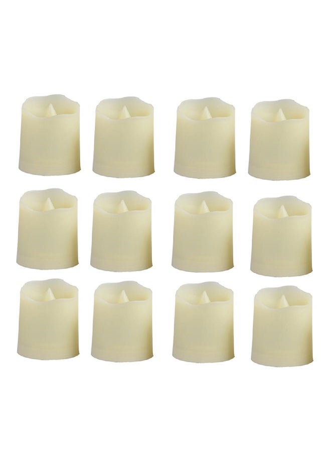12-Piece LED Electronic Candle White  - Image 1