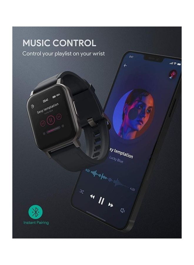 Aukey - Smartwatch Fitness Tracker 12 Activity Modes, IPX6 Waterproof, Battery Life Up to 20 days Black - Image 1