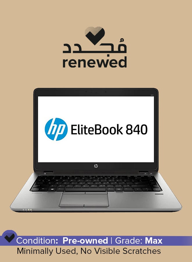 HP Renewed - Elitebook 840 G1 (2014) Laptop With 14-Inch Display,Intel Core i5 Processor/4th Gen/8GB RAM/500GB HDD/1GB Radeon HD 8750M Graphics English Black  - Image 1