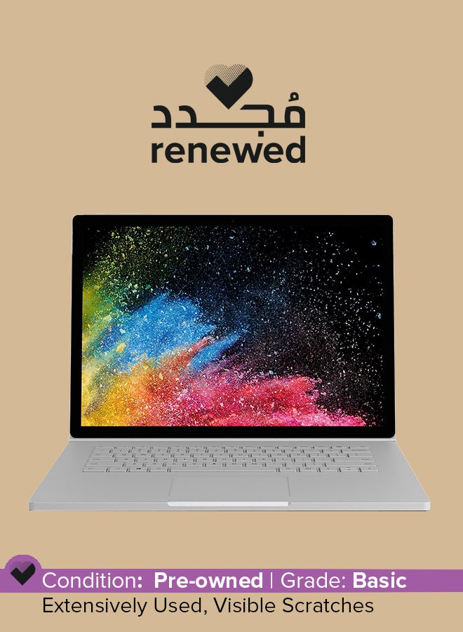 Microsoft Renewed - Surface Book 2 (2017) Laptop With 13.5-Inch Touchscreen Display, Intel Core i5 Processor/7th Gen/8GB RAM/256GB SSD/2GB Nvidia Geforce Gtx 1050 Graphics Silver - Image 1