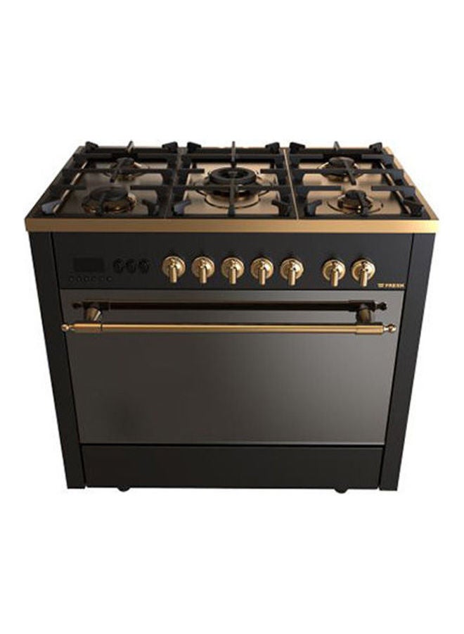 Fresh Professional Gas Cooker 60 X 90 Cm , Full Safety, Cast Iron, Fan , Digital Timer , Hydraulic Oven - 10094 Multicolour