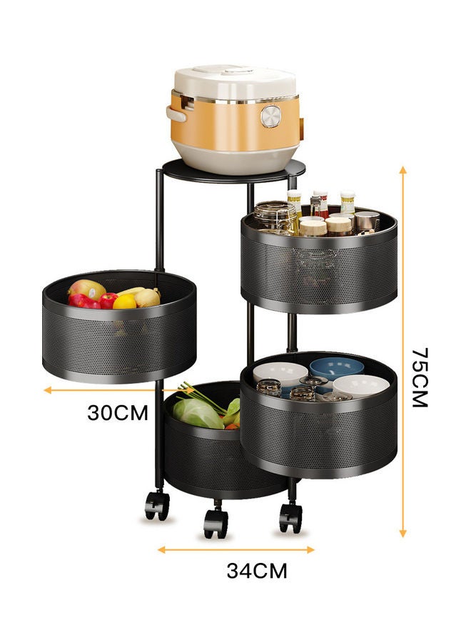 Rotating Shelf Basket Black 31x31x73 cm - Image 2