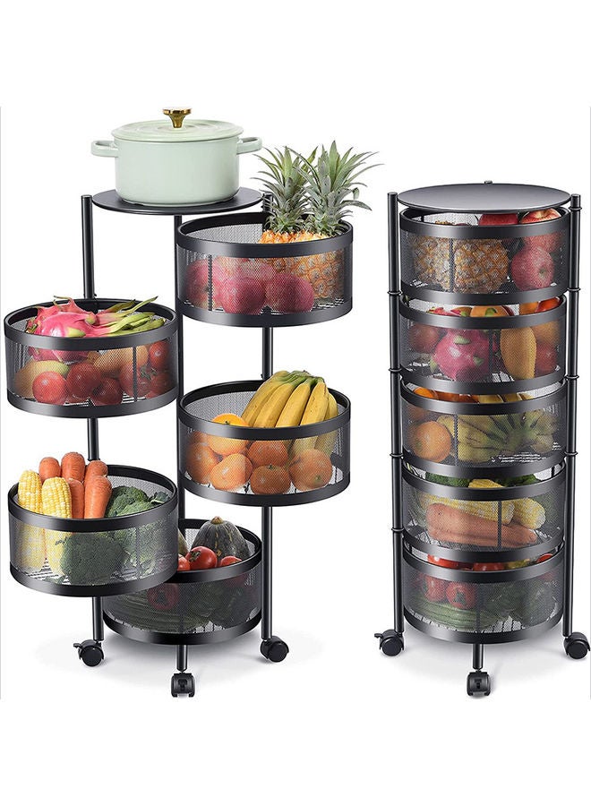 Generic - Rotating Shelf Basket Black 32X32X86cm - Image 1