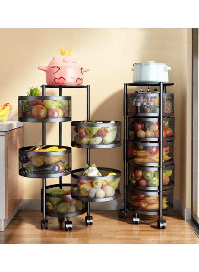 Generic - Rotating Shelf Basket Black 32X32X86cm - Image 1