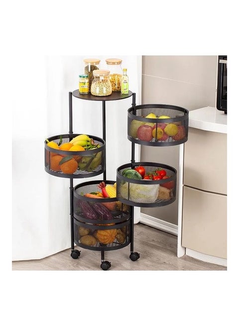 Rotating Storage Rack Basket Black 90X34X34cm