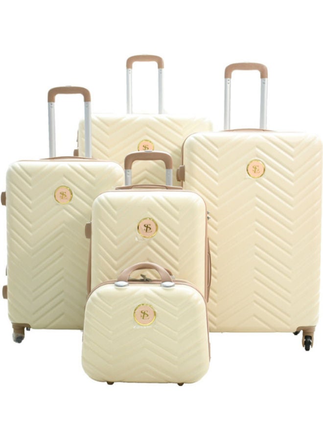 STAR LINE Essential 4 Piece Luggage Trolley Set With Cosmetic Bag Beige - Image 1