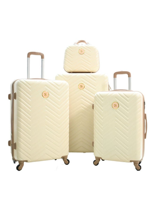 STAR LINE Essential 4 Piece Luggage Trolley Set With Cosmetic Bag Beige - Image 3