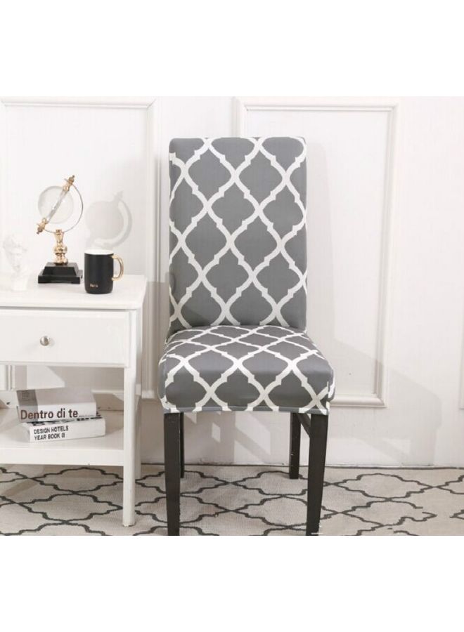 أو إي إم غطاء كرسي مطاطي بتصميم بسيط يناسب العديد من الطرز رمادي / أبيض - Image 1