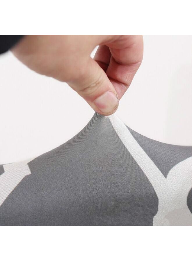 أو إي إم غطاء كرسي مطاطي بتصميم بسيط يناسب العديد من الطرز رمادي / أبيض - Image 2