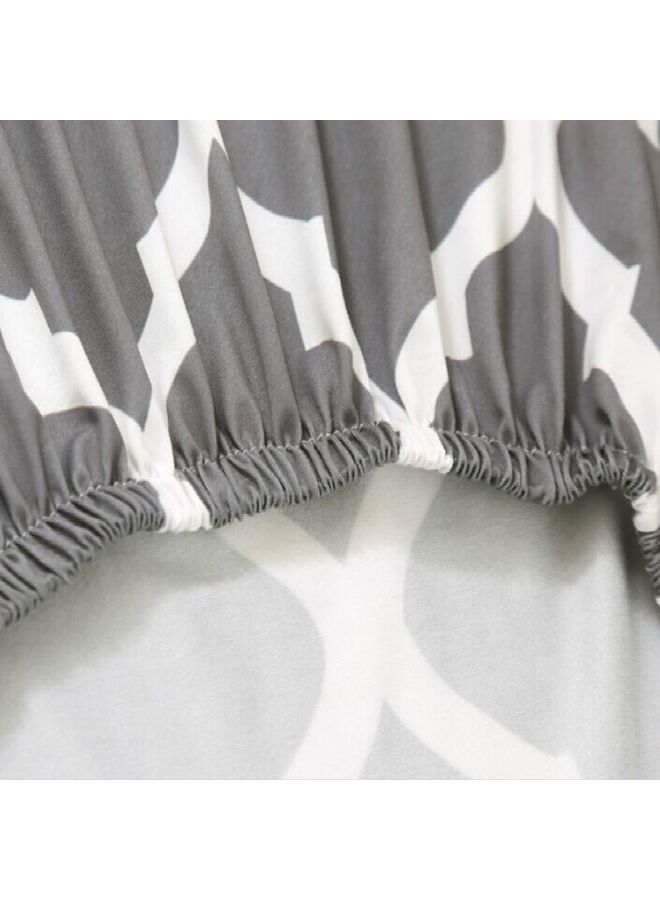 أو إي إم غطاء كرسي مطاطي بتصميم بسيط يناسب العديد من الطرز رمادي / أبيض - Image 3