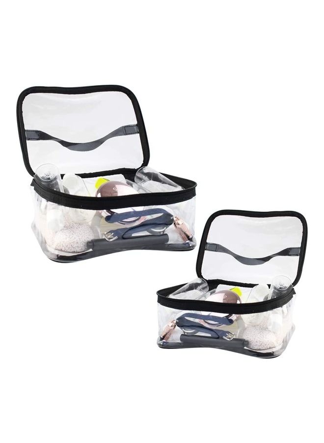 حقيبة مكياج مضادة للماء بسحاب من قطعتين شفاف - Image 2