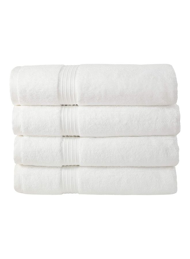 Bliss Casa Bliss Casa 4-Piece Bath Towels, 100% Combed Cotton 550 GSM Superior Quality, Quick Dry Highly Absorbent Thick Soft Hotel Towles for Bath And Spa Bathroom Towel Set White 70x140cm White 70x140cm  - Image 1