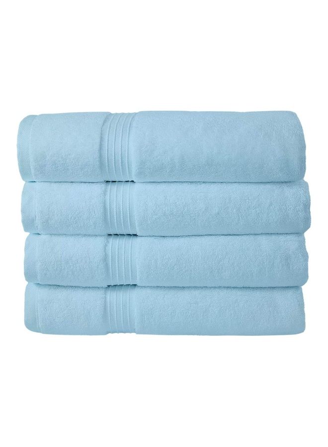 Bliss Casa Bliss Casa 4-Piece Bath Towels, 100% Combed Cotton 550 GSM Superior Quality, Quick Dry Highly Absorbent Thick Soft Hotel Towles for Bath And Spa Bathroom Towel Set Light Blue 70x140cm Blue 70x140cm  - Image 1