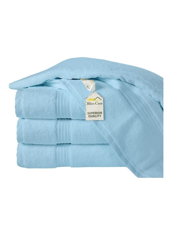 Bliss Casa Bliss Casa 4-Piece Bath Towels, 100% Combed Cotton 550 GSM Superior Quality, Quick Dry Highly Absorbent Thick Soft Hotel Towles for Bath And Spa Bathroom Towel Set Light Blue 70x140cm Blue 70x140cm  - Image 4