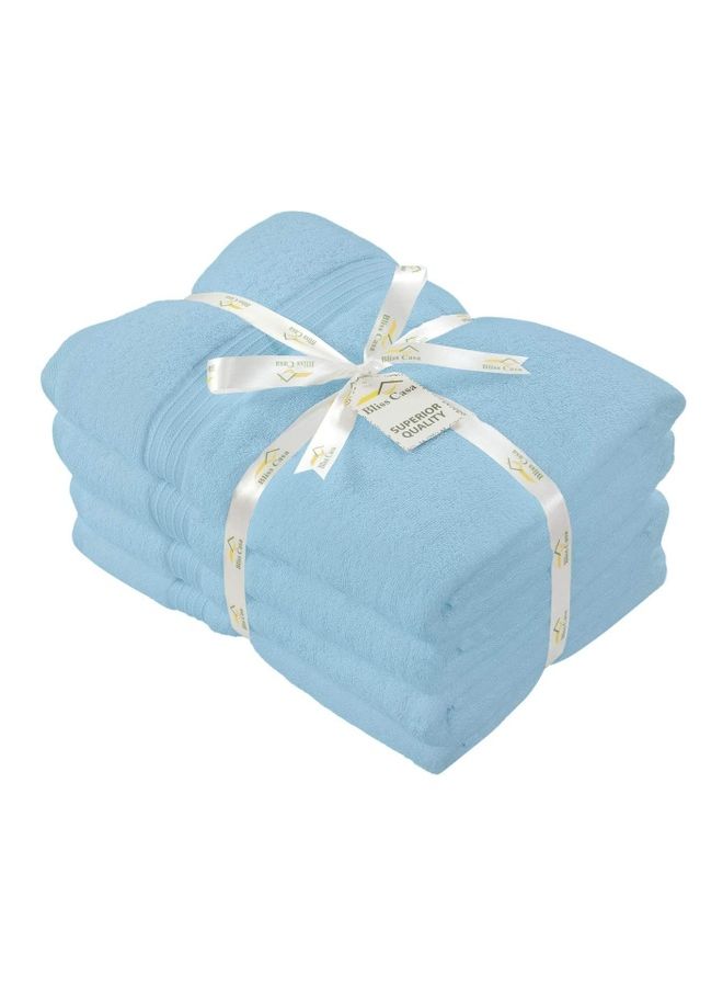 Bliss Casa Bliss Casa 4-Piece Bath Towels, 100% Combed Cotton 550 GSM Superior Quality, Quick Dry Highly Absorbent Thick Soft Hotel Towles for Bath And Spa Bathroom Towel Set Light Blue 70x140cm Blue 70x140cm  - Image 2
