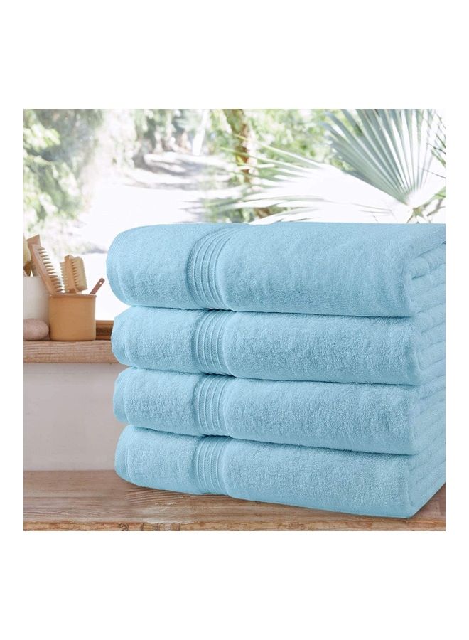Bliss Casa Bliss Casa 4-Piece Bath Towels, 100% Combed Cotton 550 GSM Superior Quality, Quick Dry Highly Absorbent Thick Soft Hotel Towles for Bath And Spa Bathroom Towel Set Light Blue 70x140cm Blue 70x140cm  - Image 3