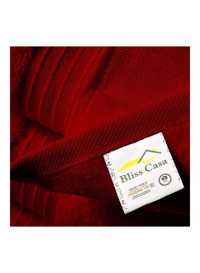 Bliss Casa - Bliss Casa 4-Piece Bath Towels, 100% Combed Cotton 550 GSM Superior Quality, Quick Dry Highly Absorbent Thick Soft Hotel Towles for Bath And Spa Bathroom Towel Set Burgundy 70x140cm Burgundy 70x140cm - Image 1