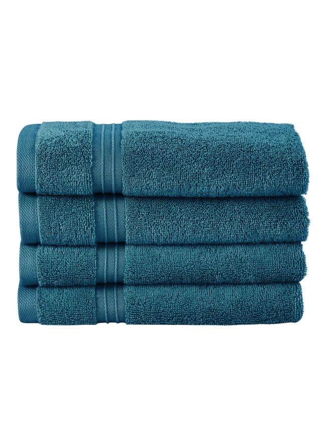 Bliss Casa Bliss Casa 4-Piece Hand Towels, 100% Combed Cotton 550 GSM Superior Quality, Quick Dry Highly Absorbent Thick Soft Hotel Towles for Bath And Spa Bathroom Hand Towel Set Navy 40x70cm Blue 40x70cm  - Image 1