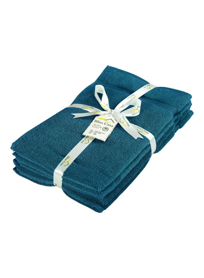 Bliss Casa Bliss Casa 4-Piece Hand Towels, 100% Combed Cotton 550 GSM Superior Quality, Quick Dry Highly Absorbent Thick Soft Hotel Towles for Bath And Spa Bathroom Hand Towel Set Navy 40x70cm Blue 40x70cm  - Image 2