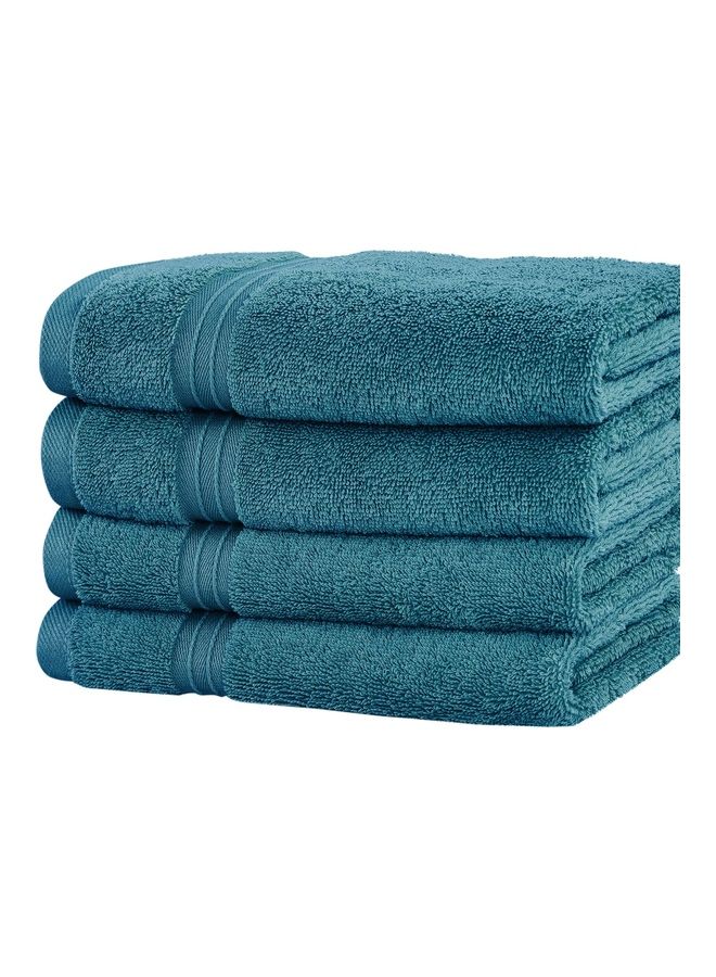 Bliss Casa Bliss Casa 4-Piece Hand Towels, 100% Combed Cotton 550 GSM Superior Quality, Quick Dry Highly Absorbent Thick Soft Hotel Towles for Bath And Spa Bathroom Hand Towel Set Navy 40x70cm Blue 40x70cm  - Image 4