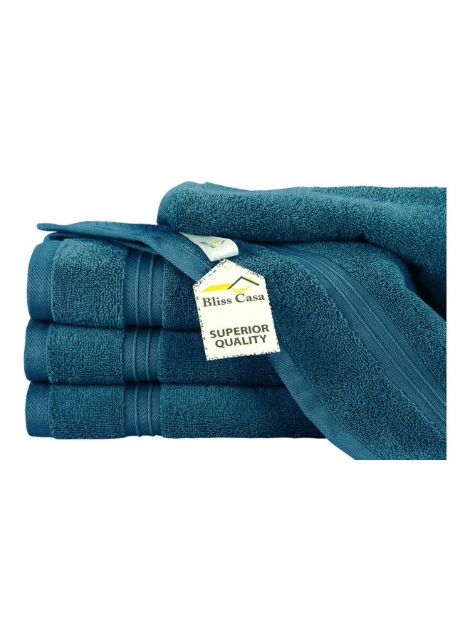 Bliss Casa Bliss Casa 4-Piece Hand Towels, 100% Combed Cotton 550 GSM Superior Quality, Quick Dry Highly Absorbent Thick Soft Hotel Towles for Bath And Spa Bathroom Hand Towel Set Navy 40x70cm Blue 40x70cm  - Image 5