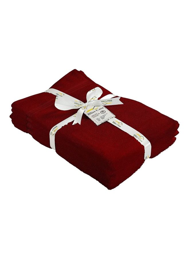 Bliss Casa Bliss Casa 4-Piece Hand Towels, 100% Combed Cotton 550 GSM Superior Quality, Quick Dry Highly Absorbent Thick Soft Hotel Towles for Bath And Spa Bathroom Hand Towel Set Burgundy 40x70cm Burgundy 40x70cm  - Image 2