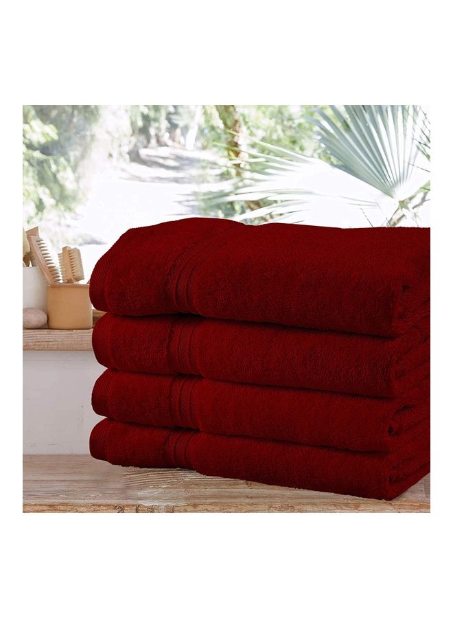 Bliss Casa Bliss Casa 4-Piece Hand Towels, 100% Combed Cotton 550 GSM Superior Quality, Quick Dry Highly Absorbent Thick Soft Hotel Towles for Bath And Spa Bathroom Hand Towel Set Burgundy 40x70cm Burgundy 40x70cm  - Image 3