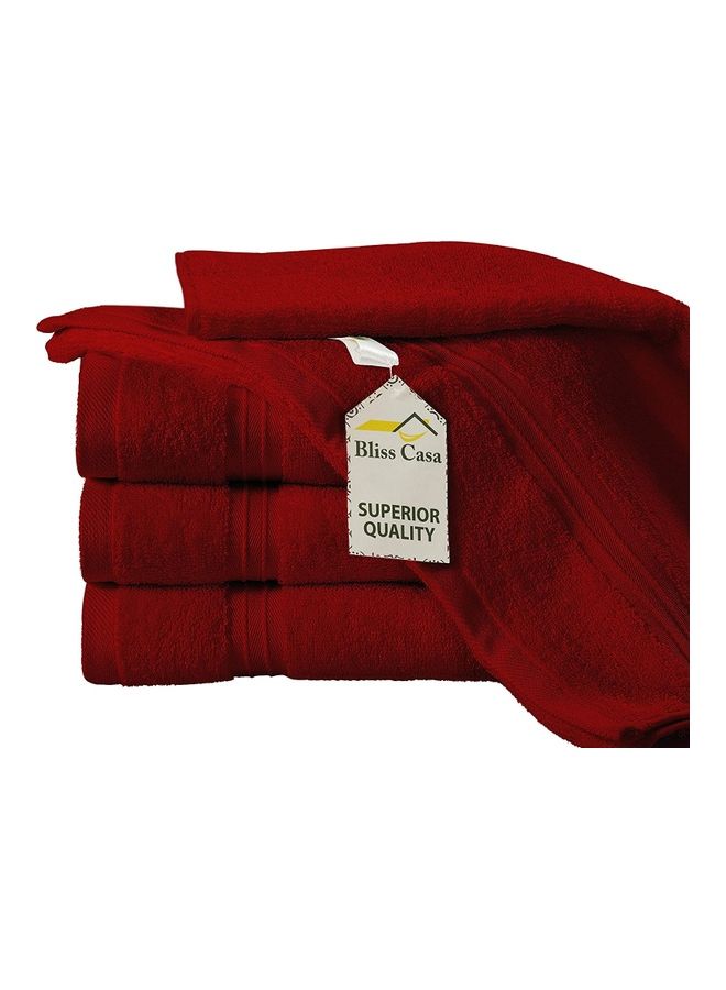 Bliss Casa Bliss Casa 4-Piece Hand Towels, 100% Combed Cotton 550 GSM Superior Quality, Quick Dry Highly Absorbent Thick Soft Hotel Towles for Bath And Spa Bathroom Hand Towel Set Burgundy 40x70cm Burgundy 40x70cm  - Image 4