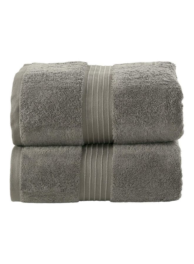 Bliss Casa 2-Piece Bath Sheets, 100% Combed Cotton 550 GSM Superior Quality Towels, Quick Dry Highly Absorbent, Thick, Soft and Hotel Bathroom Towels for Bath and Spa 90x180 cm Grey 80x190cm - v1628592594/N49966174A_1