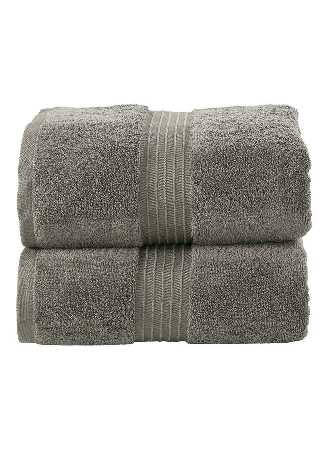 Bliss Casa Bliss Casa 2-Piece Bath Sheets, 100% Combed Cotton 550 GSM Superior Quality Towels, Quick Dry Highly Absorbent, Thick, Soft and Hotel Bathroom Towels for Bath and Spa Grey 80x190cm  - Image 1