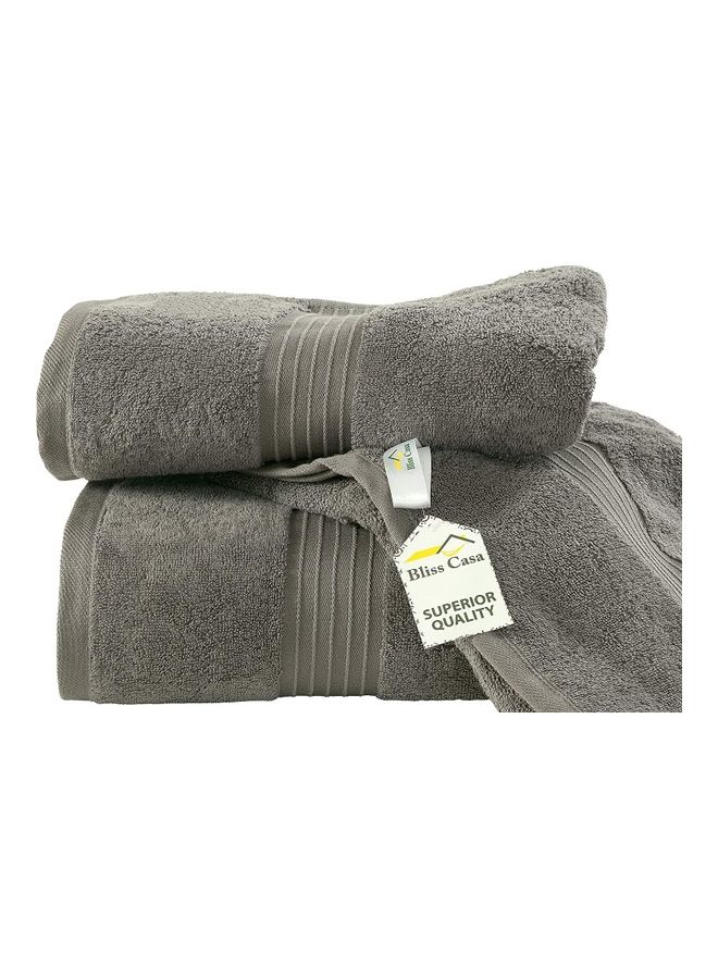 Bliss Casa 2-Piece Bath Sheets, 100% Combed Cotton 550 GSM Superior Quality Towels, Quick Dry Highly Absorbent, Thick, Soft and Hotel Bathroom Towels for Bath and Spa 90x180 cm Grey 80x190cm - v1628592594/N49966174A_4