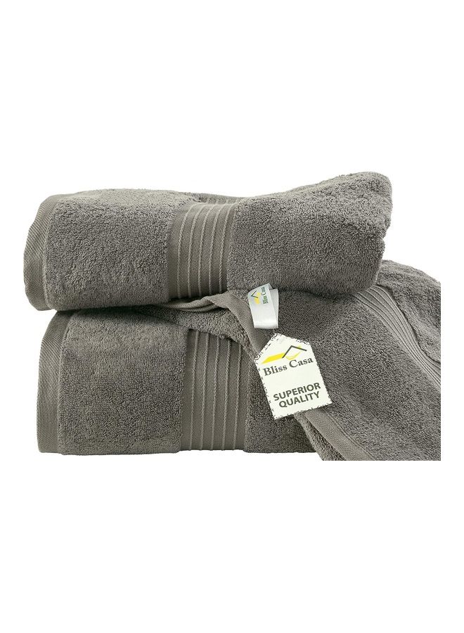 Bliss Casa Bliss Casa 2-Piece Bath Sheets, 100% Combed Cotton 550 GSM Superior Quality Towels, Quick Dry Highly Absorbent, Thick, Soft and Hotel Bathroom Towels for Bath and Spa Grey 80x190cm  - Image 4