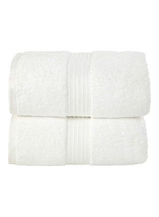 Bliss Casa 2-Piece Bath Sheets, 100% Combed Cotton 550 GSM Superior Quality Towels, Quick Dry Highly Absorbent, Thick, Soft and Hotel Bathroom Towels for Bath and Spa 90x180 cm White 80x190cm - v1628592594/N49966175A_1