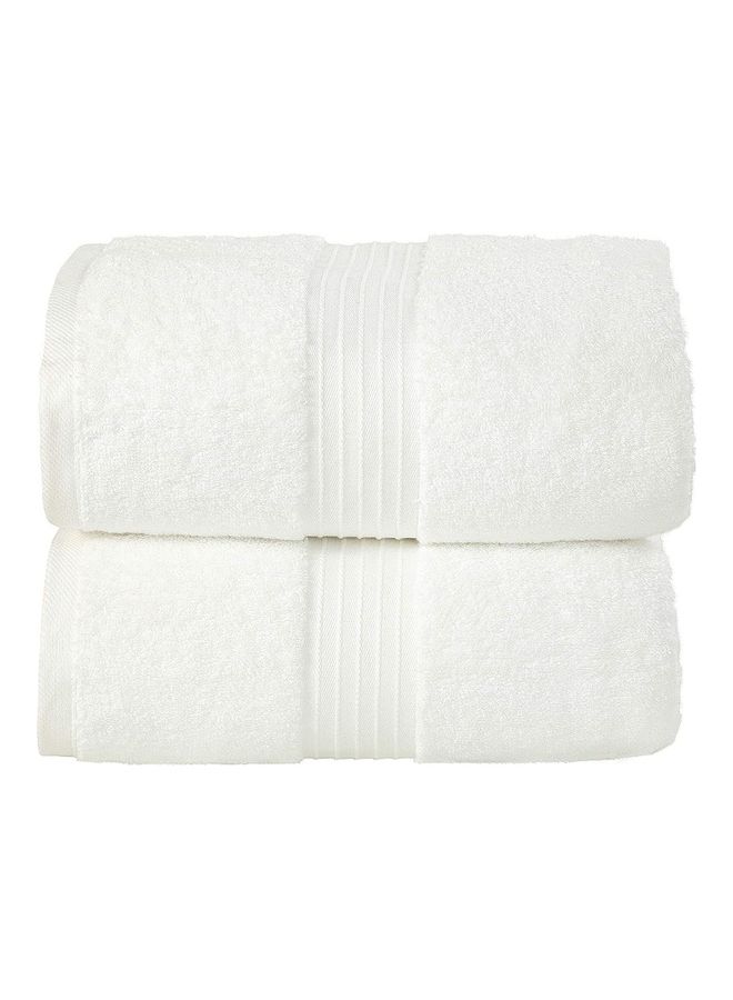 Bliss Casa Bliss Casa 2-Piece Bath Sheets, 100% Combed Cotton 550 GSM Superior Quality Towels, Quick Dry Highly Absorbent, Thick, Soft and Hotel Bathroom Towels for Bath and Spa 90x180 cm White 80x190cm  - Image 1