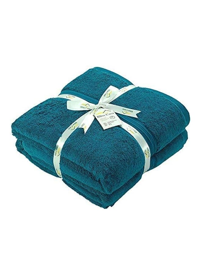 Bliss Casa - Bliss Casa 2-Piece Bath Sheets, 100% Combed Cotton 550 GSM Superior Quality Towels, Quick Dry Highly Absorbent, Thick, Soft and Hotel Bathroom Towels for Bath and Spa 90x180 cm Navy 80x190cm - Image 1
