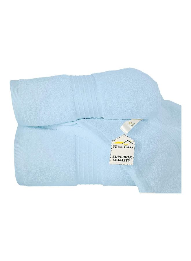 Bliss Casa Bliss Casa 2-Piece Bath Sheets, 100% Combed Cotton 550 GSM Superior Quality Towels, Quick Dry Highly Absorbent, Thick, Soft and Hotel Bathroom Towels for Bath and Spa 90x180 cm Light Blue 80x190cm  - Image 4