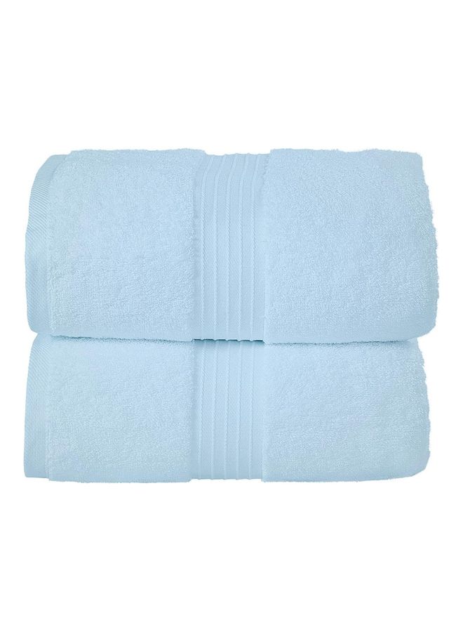 Bliss Casa 2-Piece Bath Sheets, 100% Combed Cotton 550 GSM Superior Quality Towels, Quick Dry Highly Absorbent, Thick, Soft and Hotel Bathroom Towels for Bath and Spa 90x180 cm Light Blue 80x190cm - v1628592595/N49966177A_1