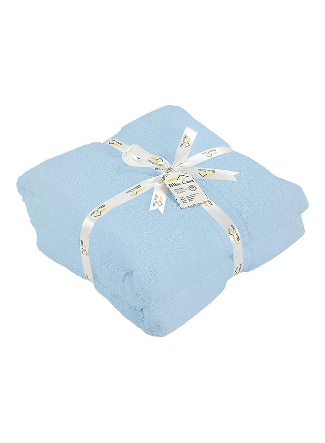 Bliss Casa 2-Piece Bath Sheets, 100% Combed Cotton 550 GSM Superior Quality Towels, Quick Dry Highly Absorbent, Thick, Soft and Hotel Bathroom Towels for Bath and Spa 90x180 cm Light Blue 80x190cm - v1628592595/N49966177A_2