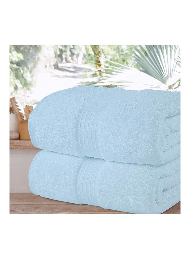 Bliss Casa 2-Piece Bath Sheets, 100% Combed Cotton 550 GSM Superior Quality Towels, Quick Dry Highly Absorbent, Thick, Soft and Hotel Bathroom Towels for Bath and Spa 90x180 cm Light Blue 80x190cm - v1628592595/N49966177A_3